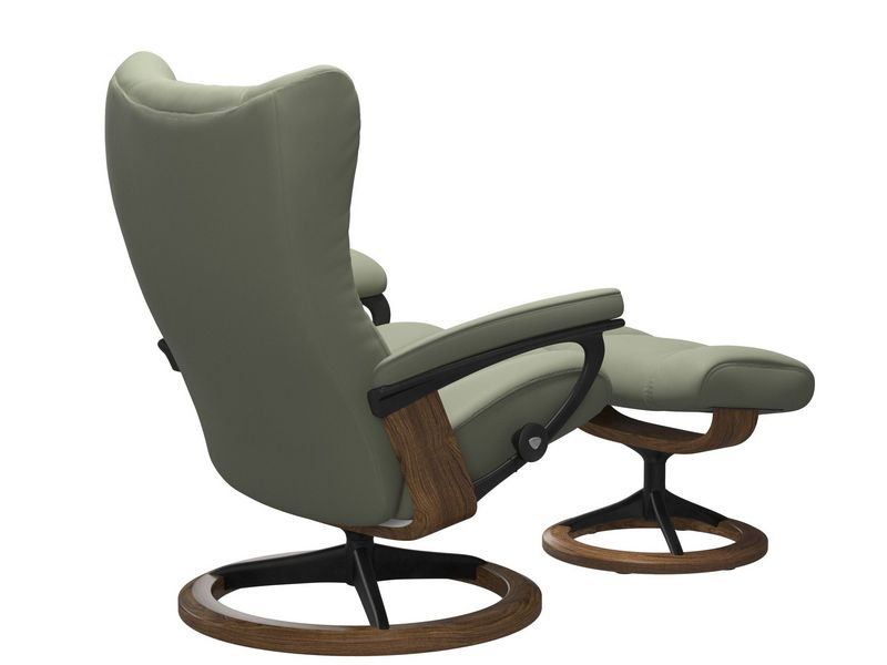 Stressless Wing (L) Signature Base Recliner with Ottoman
