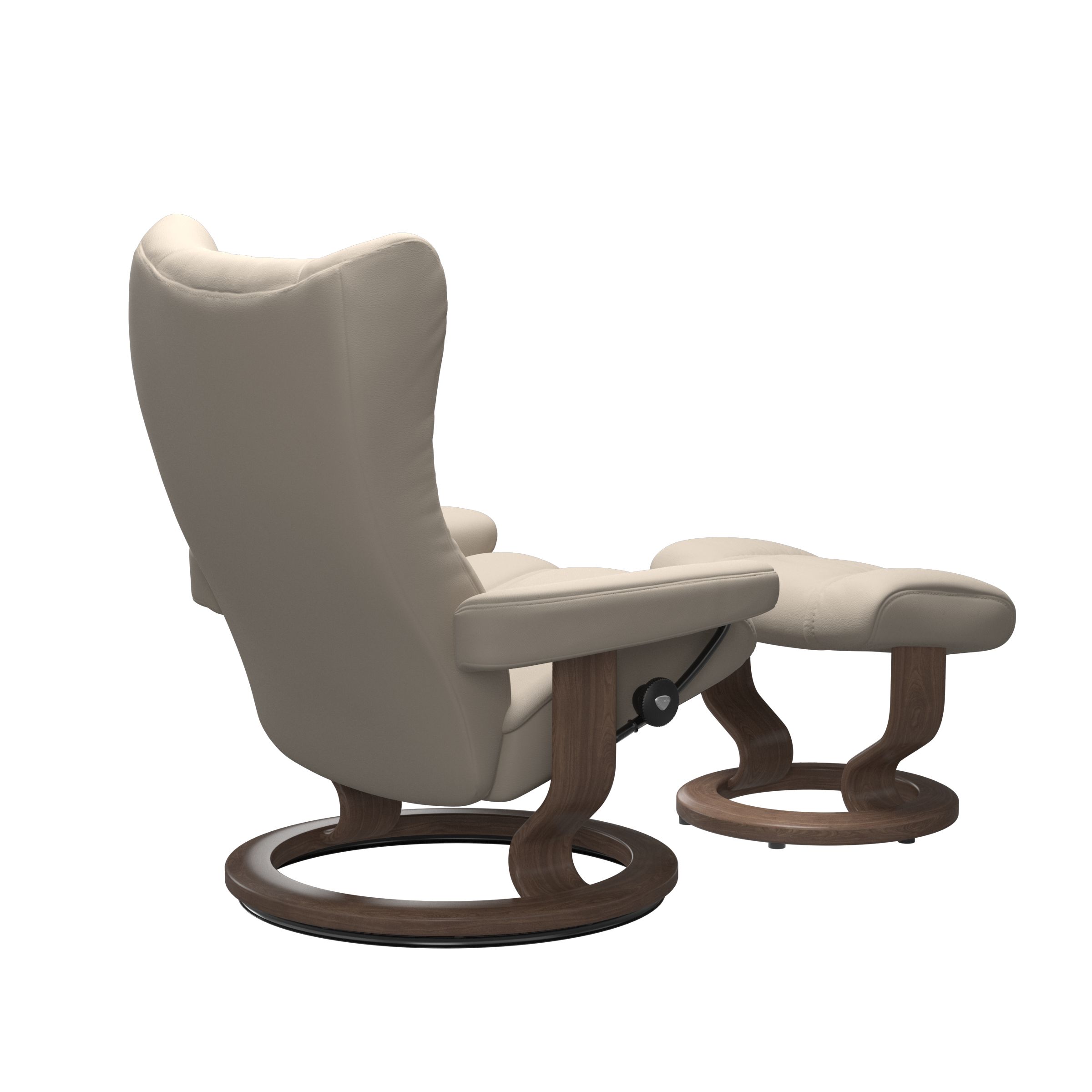 Stressless Wing (M) Classic Base Recliner with Ottoman