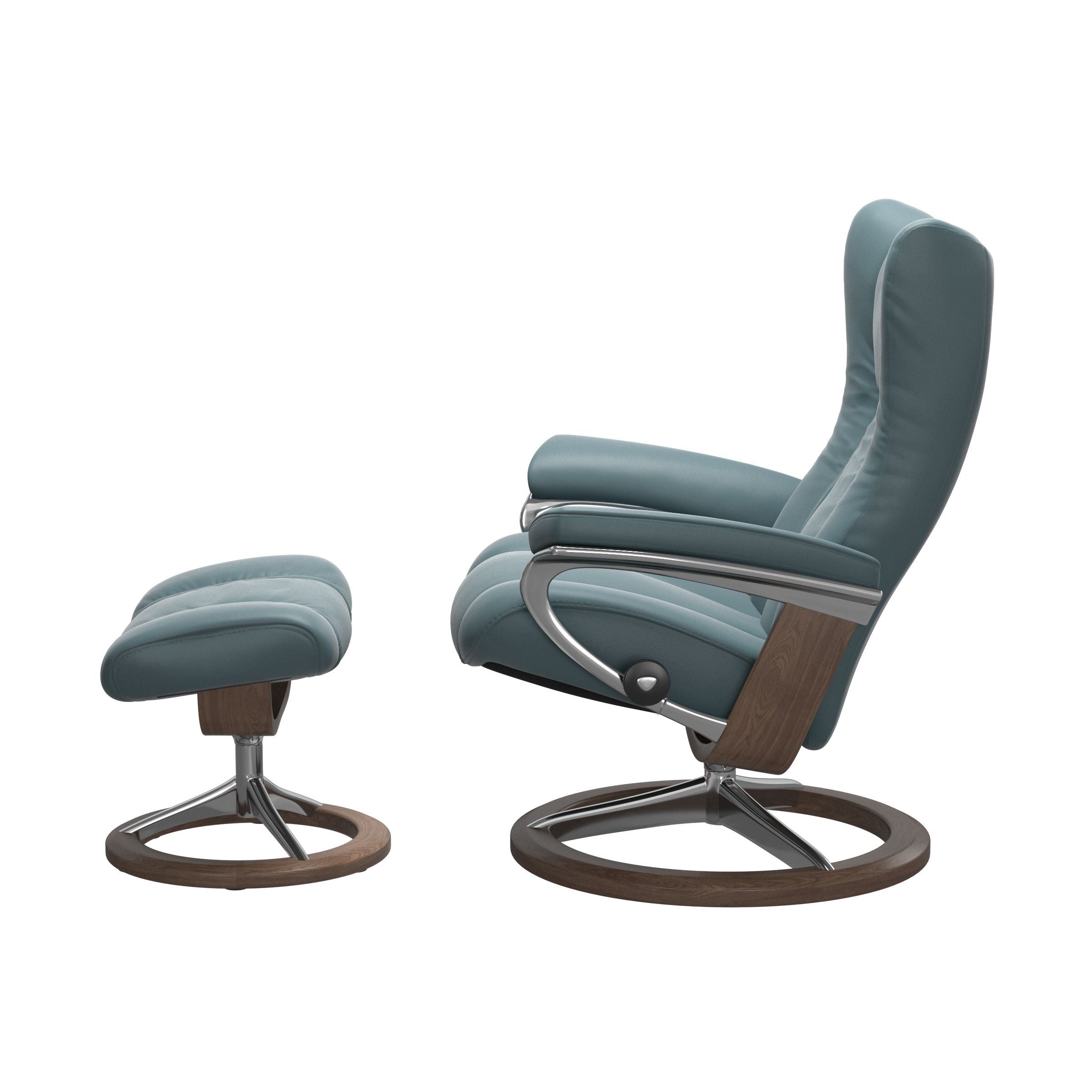 Stressless Wing (L) Signature Base Recliner with Ottoman