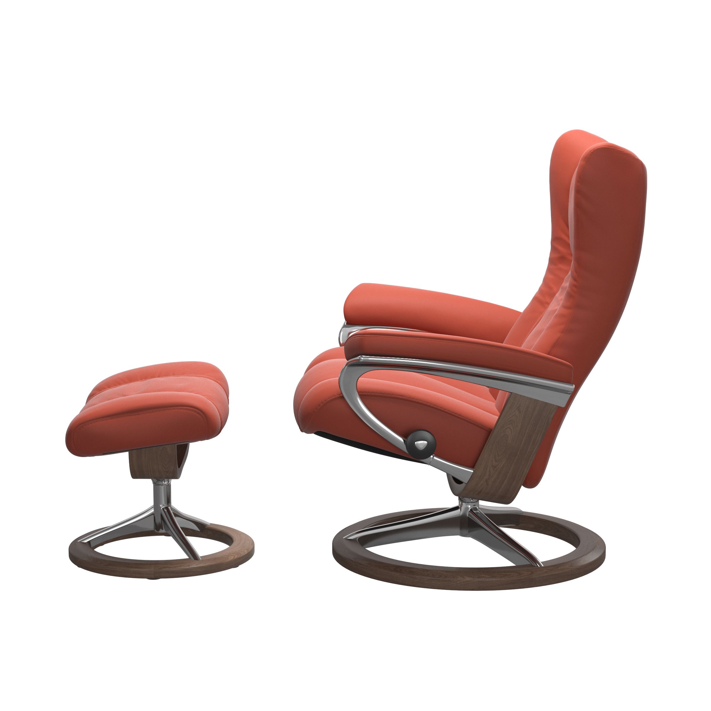 Stressless Wing (L) Signature Base Recliner with Ottoman