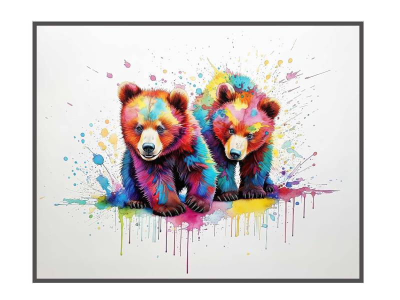 Studio B Originals Vibrant Bear Cub Art - WHATSNEXT