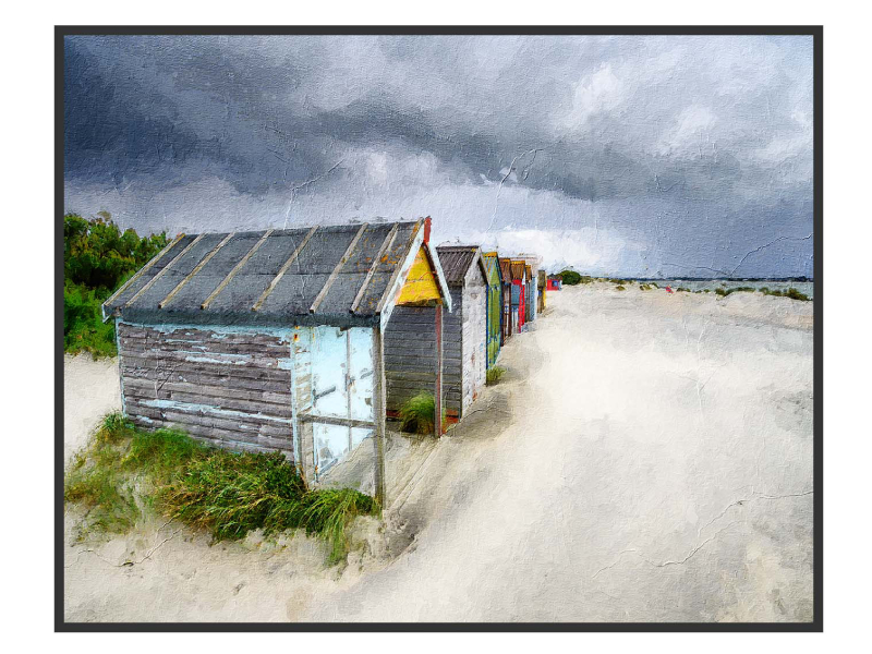 Studio B Originals 38" x 48" Beach Shanties Columbia River Wall Art - BEACHSHANTIES