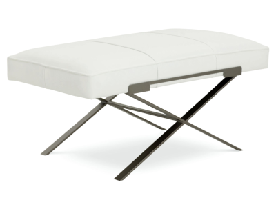 CR LAINE Dasha Leather Large Metal Ottoman - L9677