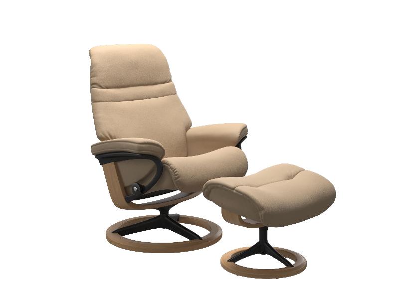 Stressless Sunrise (M) Signature Chair with Footstool 