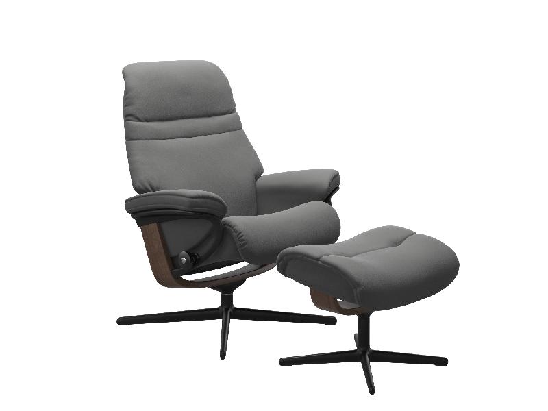 Stressless Sunrise (M) Cross Chair with Ottoman 