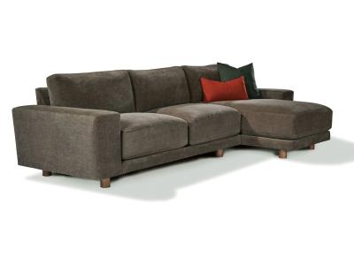 Thayer Coggin Hangover Sectional Wood with Chaise - 1420-311-406-W