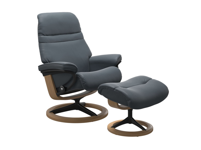 Stressless Sunrise (M) Signature Chair with Footstool 