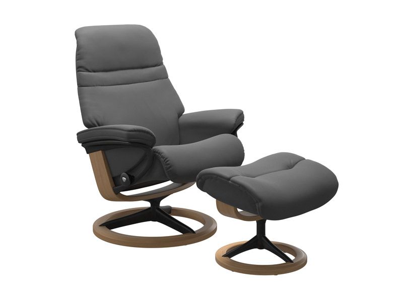 Stressless Sunrise (M) Signature Chair with Footstool 