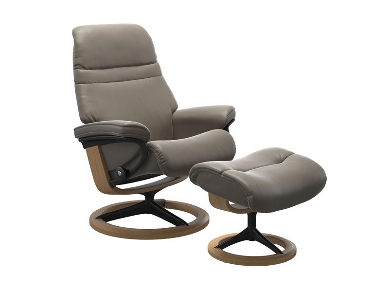 Stressless Sunrise (M) Signature Chair with Footstool 
