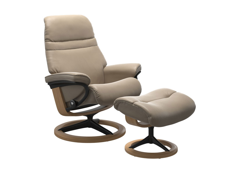 Stressless Sunrise (M) Signature Chair with Footstool 